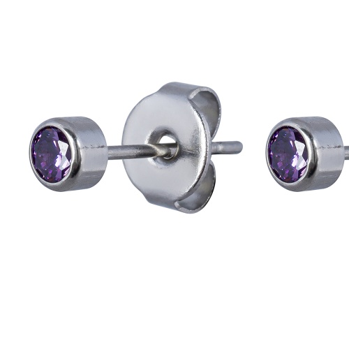 Пусеты Fiore Luna Cubic zirconia Amethyst, SWE0128 AM S фото 3